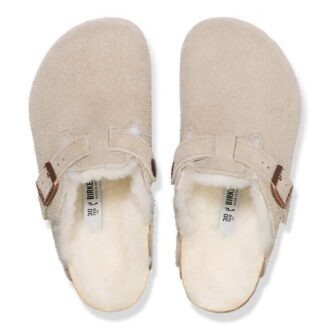 Boston Shearling Kinder-Clog aus Wildleder und Fell