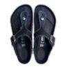 Gizeh Big Buckle Naturleder Lack Schwarz