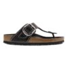 Gizeh Big Buckle Naturleder Lack Schwarz