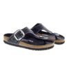 Gizeh Big Buckle Naturleder Lack Schwarz