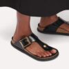 Gizeh Droplet Buckle Naturleder Lack
