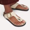 Gizeh Droplet Buckle Naturleder Lack