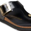 Gizeh Droplet Buckle Naturleder Lack
