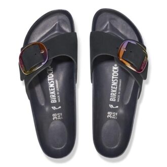 Madrid Big Buckle Nubukleder Schwarz