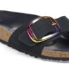 Madrid Big Buckle Nubukleder Schwarz