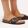 Madrid Big Buckle Raffia Textil